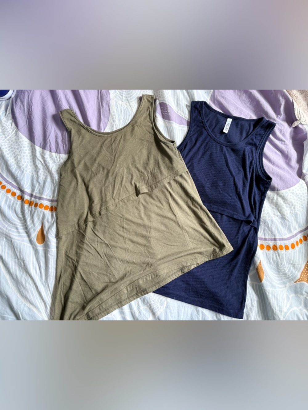 Latched Mama Nursing Top Bundle- Olive Green & Navy Ribbed